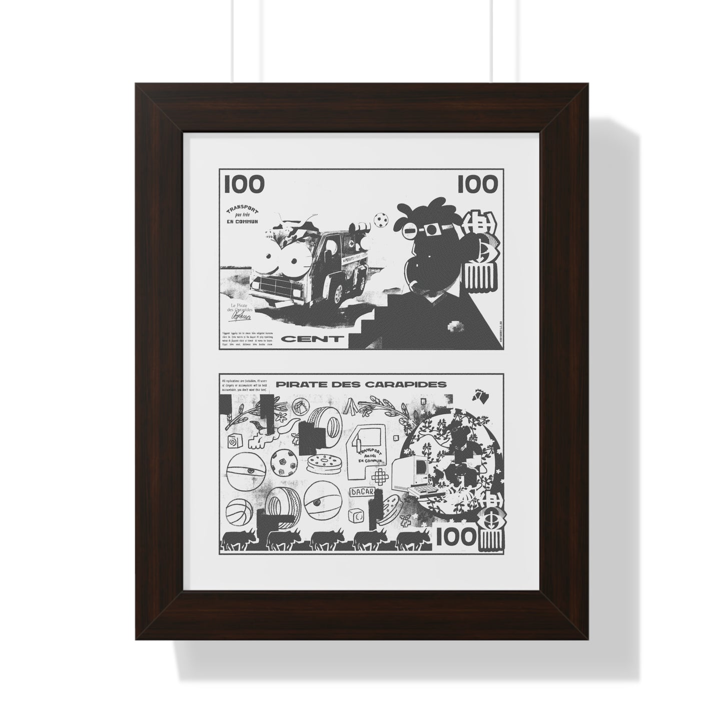 BW 100 baba bill$ framed vertical poster