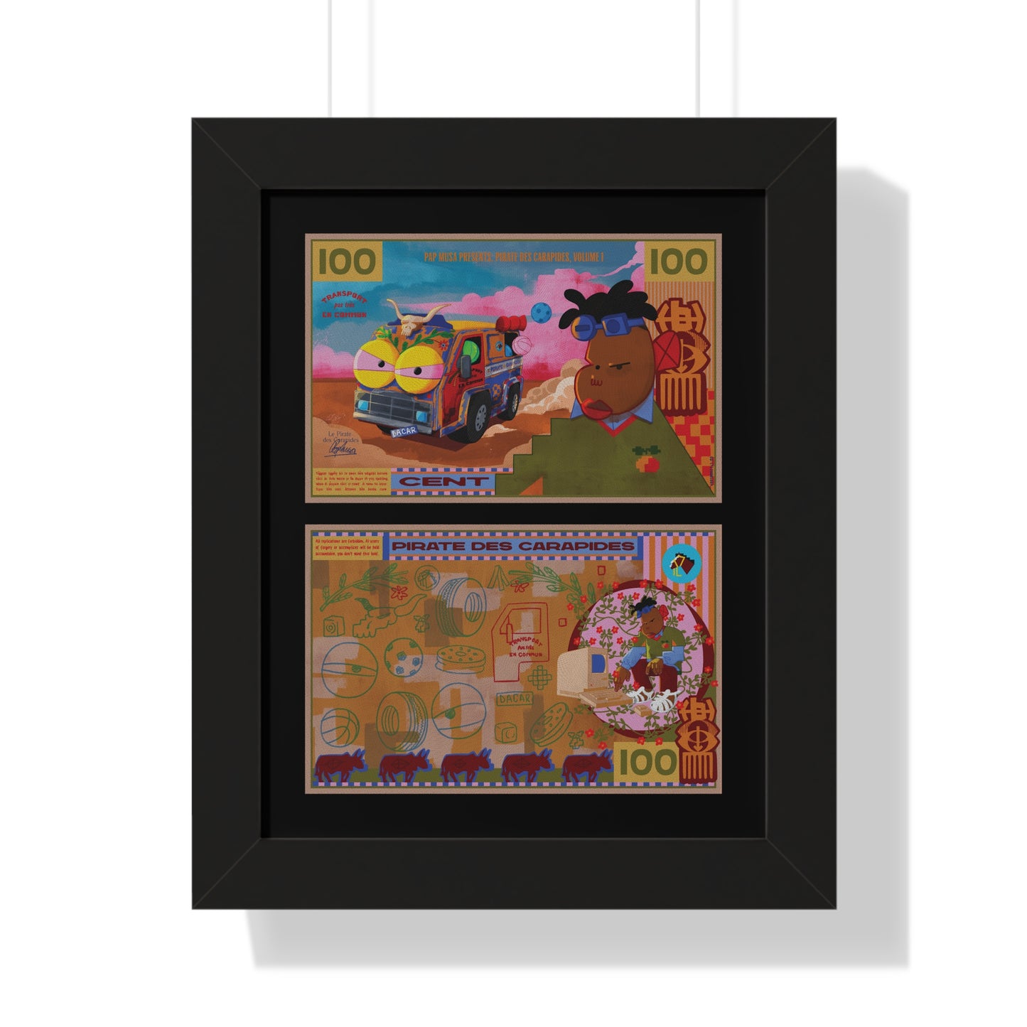 OG 100 baba bill$ framed vertical poster